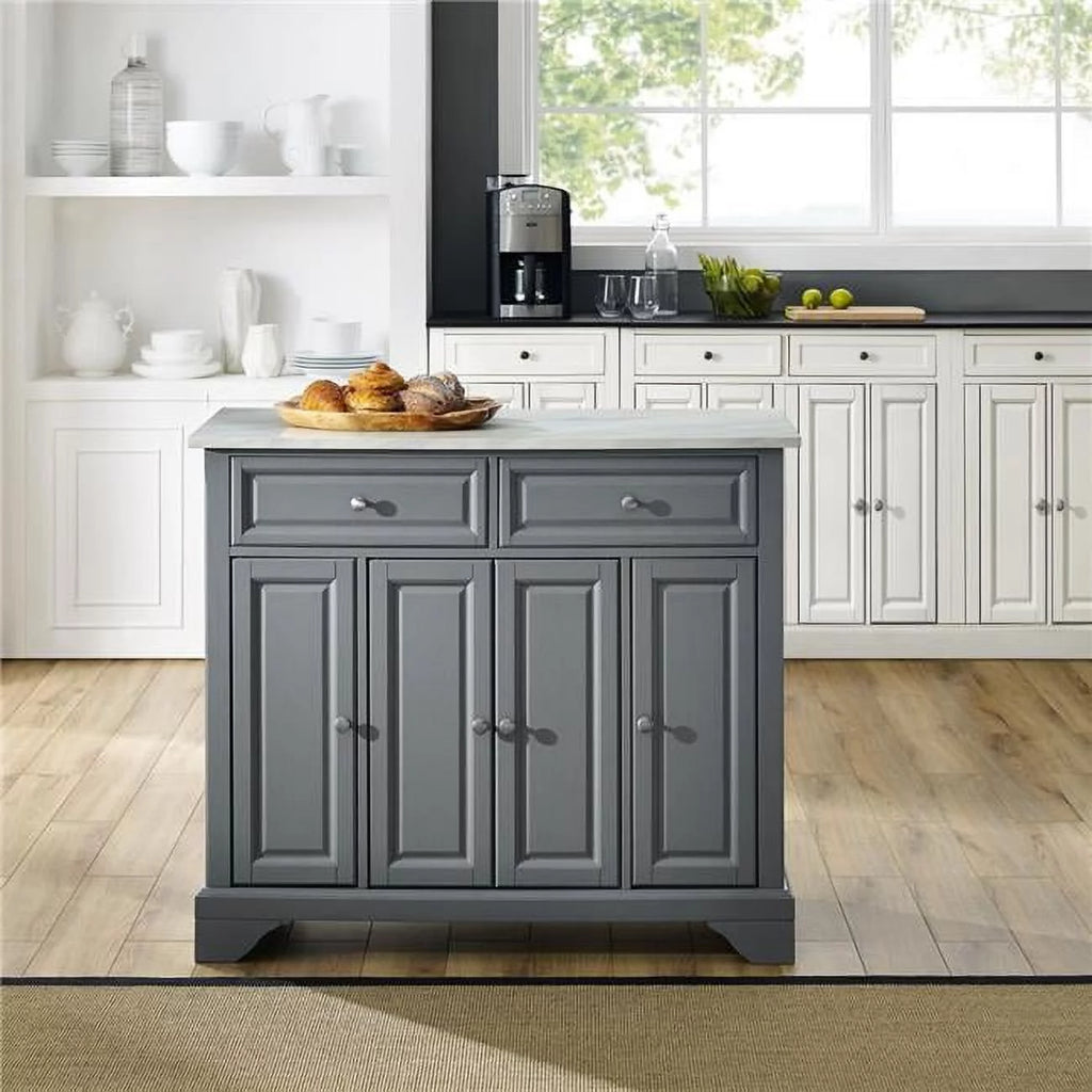 Gray Wood Kitchen Island Q350114