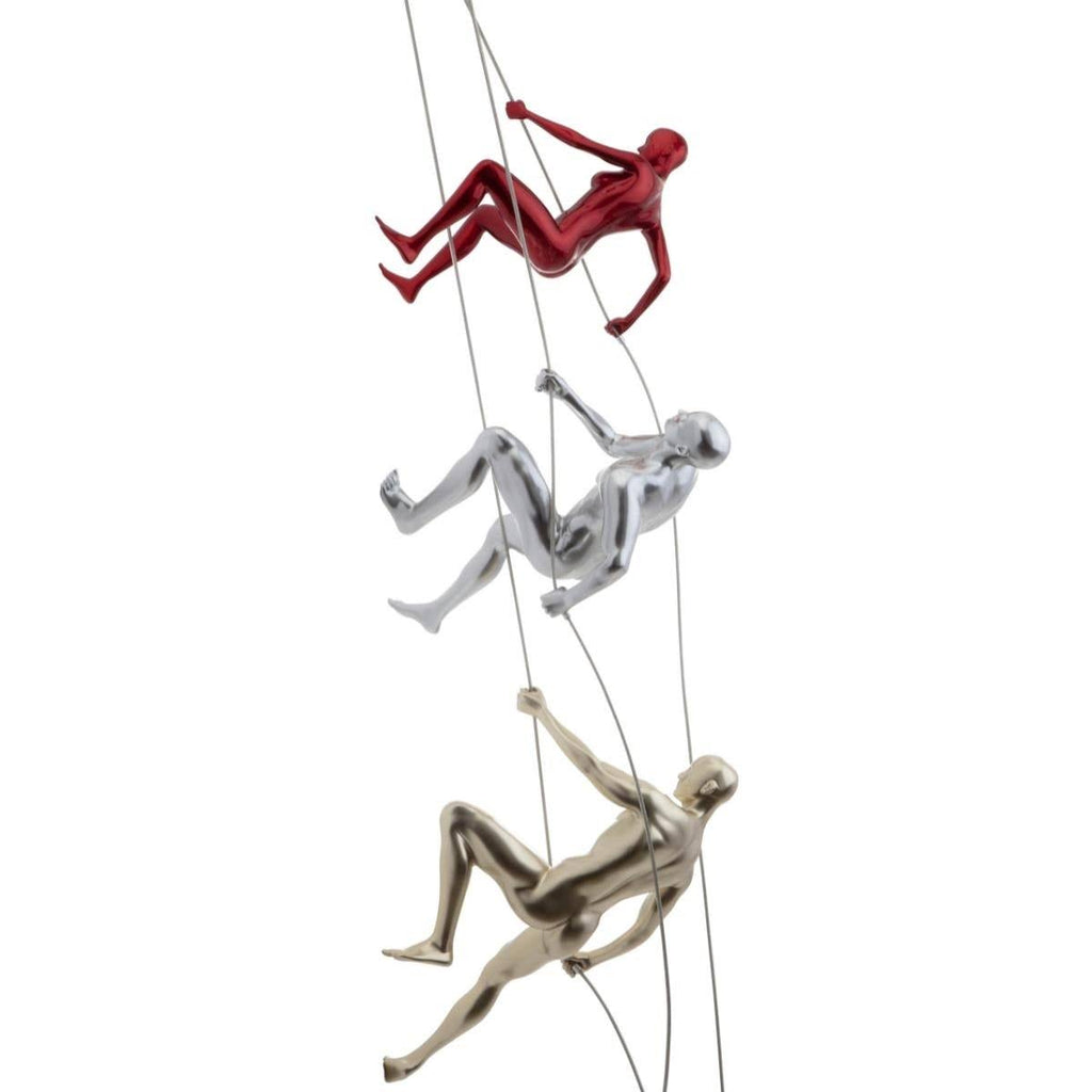 Metallic Red Climbing Woman Wall Decor R55869