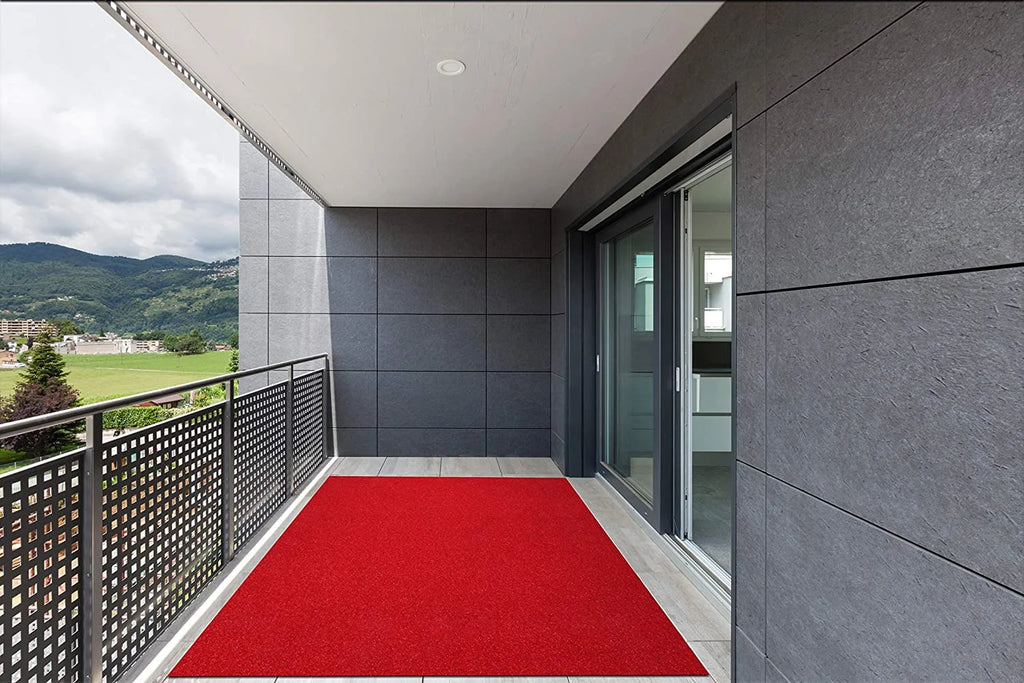 Red 100% UV Olefin Indoor/Outdoor Area Rugs T7944