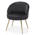 Black Velvet Accent Chair with Golden Metal Legs H9572