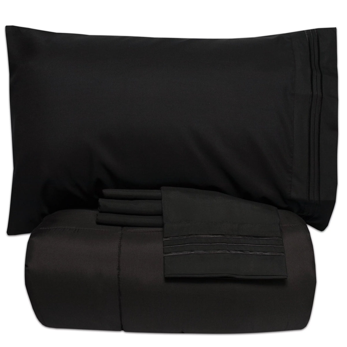Black 5 Piece Bed in a Bag Comforter Set King Z59747