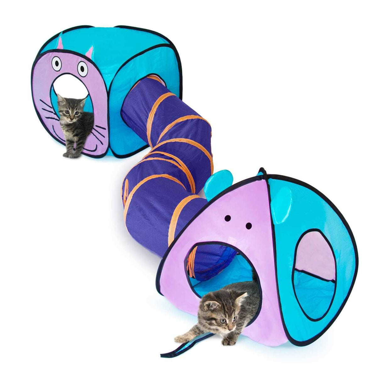 Cat Toy Tunnel and Cubes Interactive Collapsible Playground Y44450