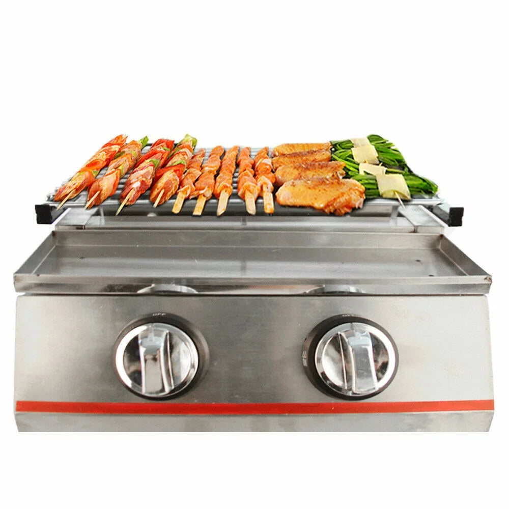 2 Burners Portable Stainless Steel Gas Grill D199674