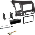 Double DIN Dash Kit for 2006-2011 Honda Civic with Antenna Adapter & Harness, Metallic Taupe, Pack of 2 J9094