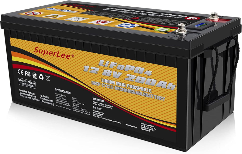 LiFePO4 12V 200AH 4000+ Deep Cycle Lithium Iron Phosphate Battery with BMS L845