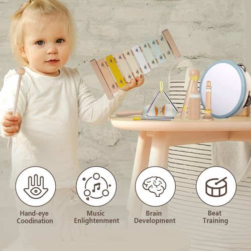 Wooden Percussion Instruments Set with Xylophone H69095