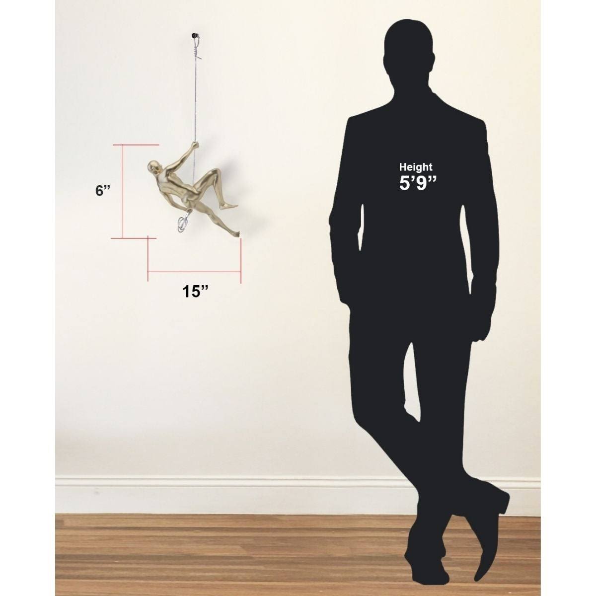 Metallic Red Climbing Woman Wall Decor R55869