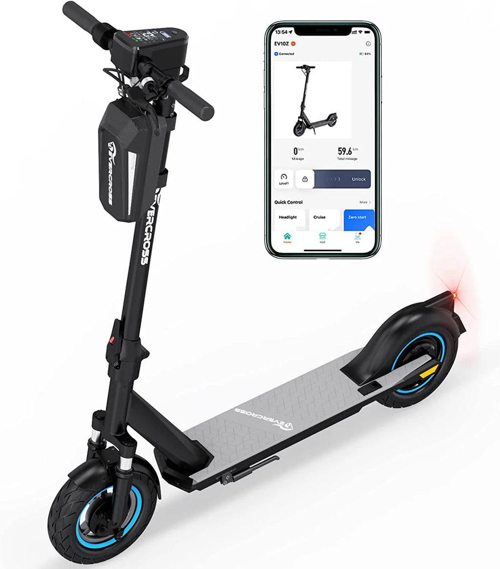 Electric Scooter with 10 Solid Tires, 500W Motor, 22 Miles Battery T420