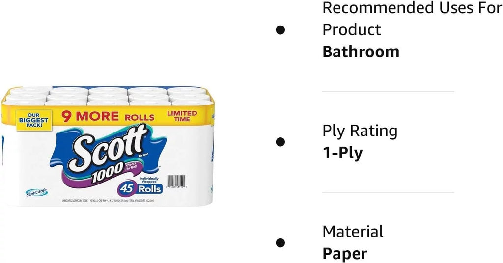 Bath Tissue 1000 Sheets 45 Rolls C2700