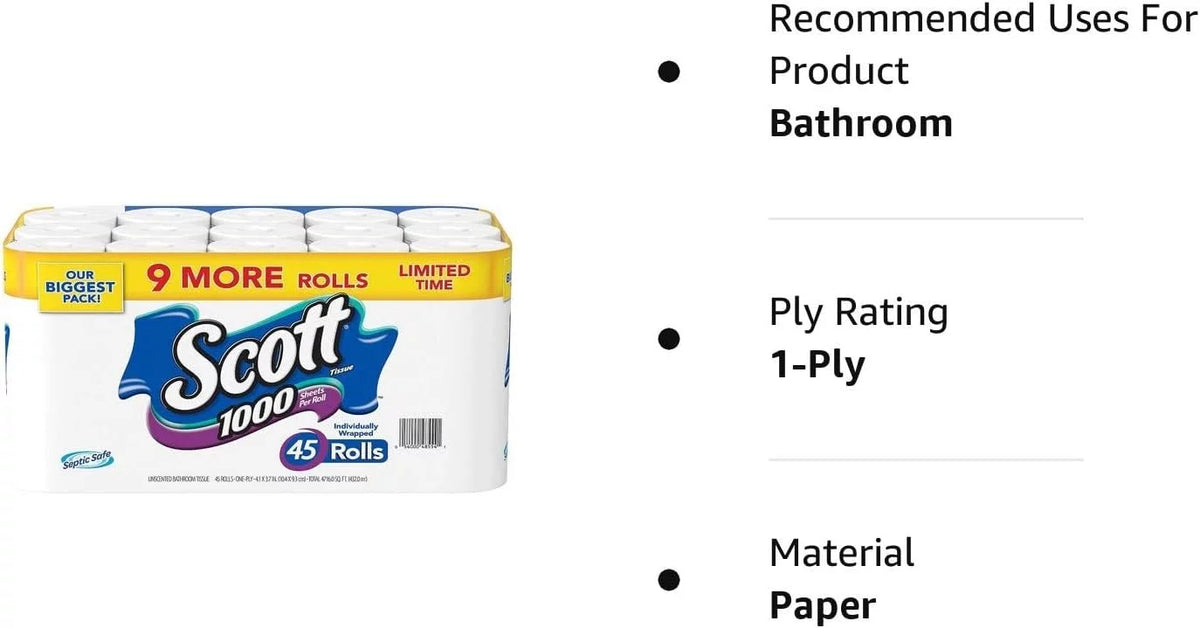 Bath Tissue 1000 Sheets 45 Rolls C2700