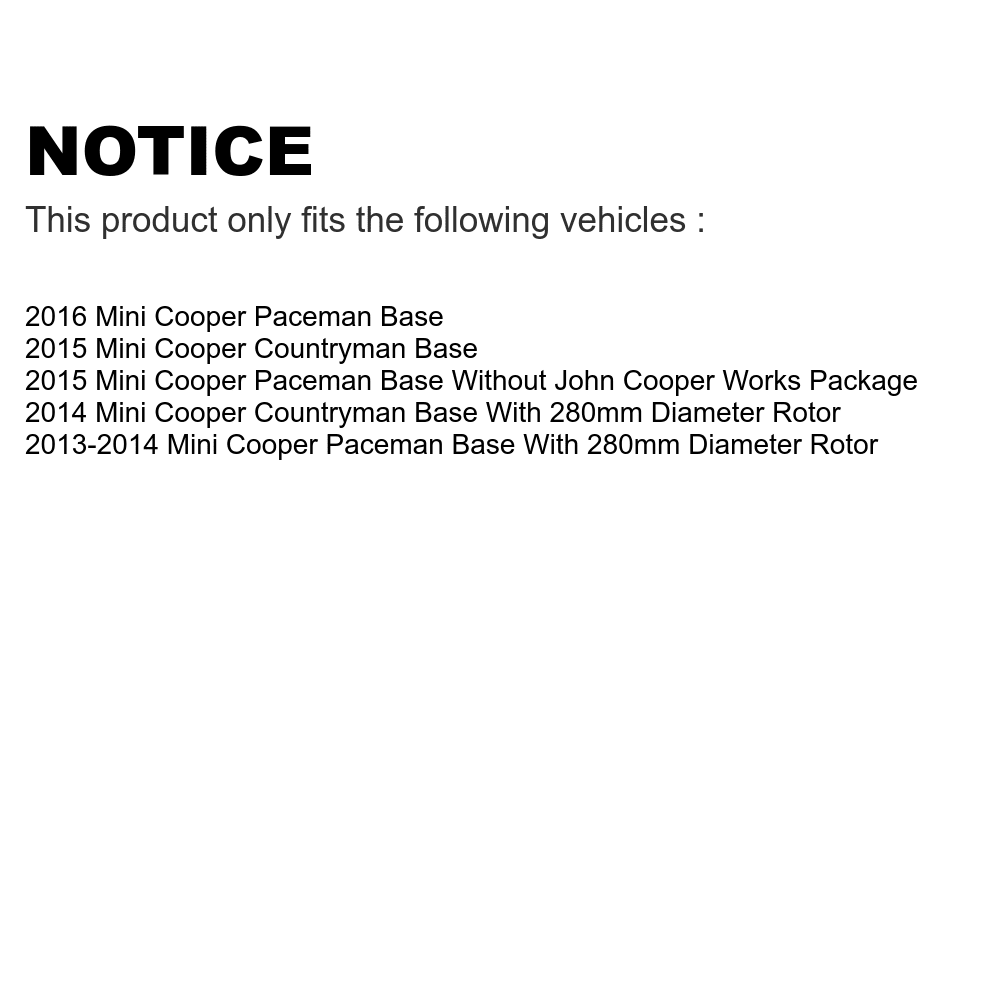 Coated Disc Brake Rotors And Ceramic Pads Kit For Mini Cooper Countryman Paceman R322882