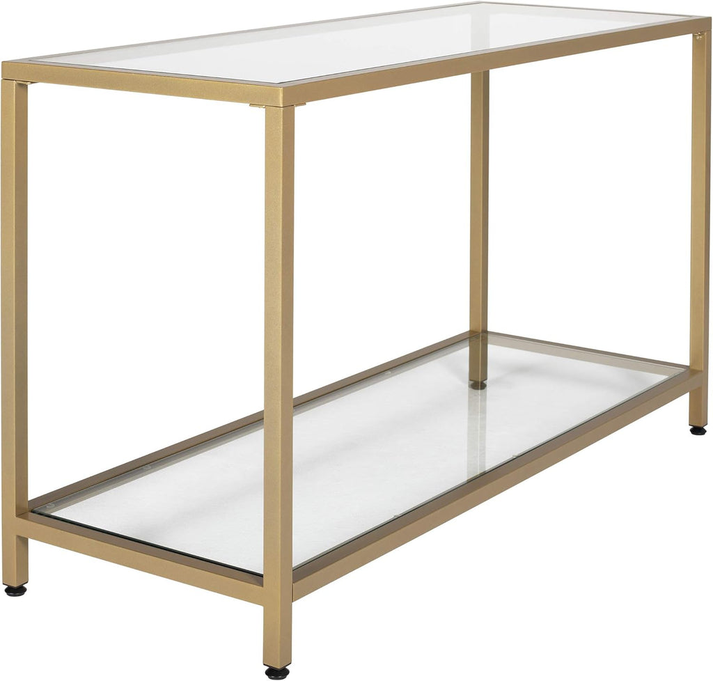 Pewter End Table with Clear Glass U774555