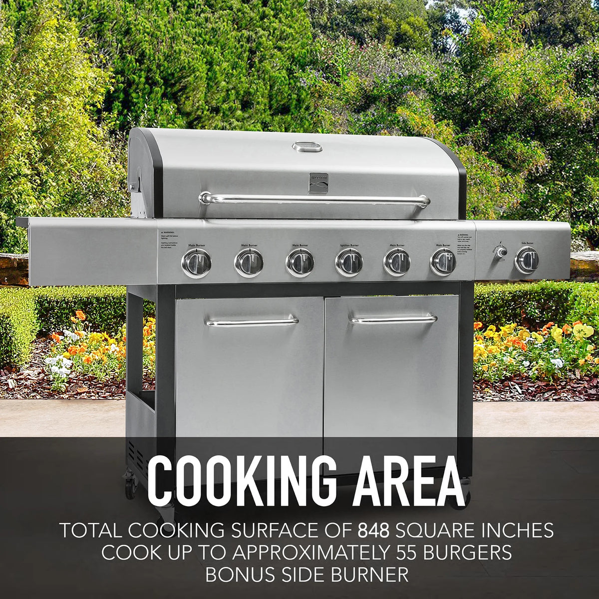 6-Burner Propane Gas Grill with Side Burner F30110