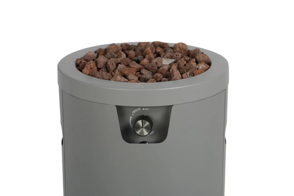 28-inch Tall Propane Gas Outdoor Fire Pit, Matte Black T642574