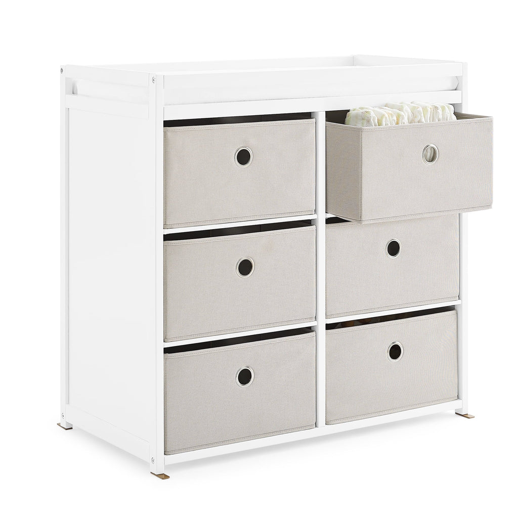 Changing Table with Fabric Bins K84148