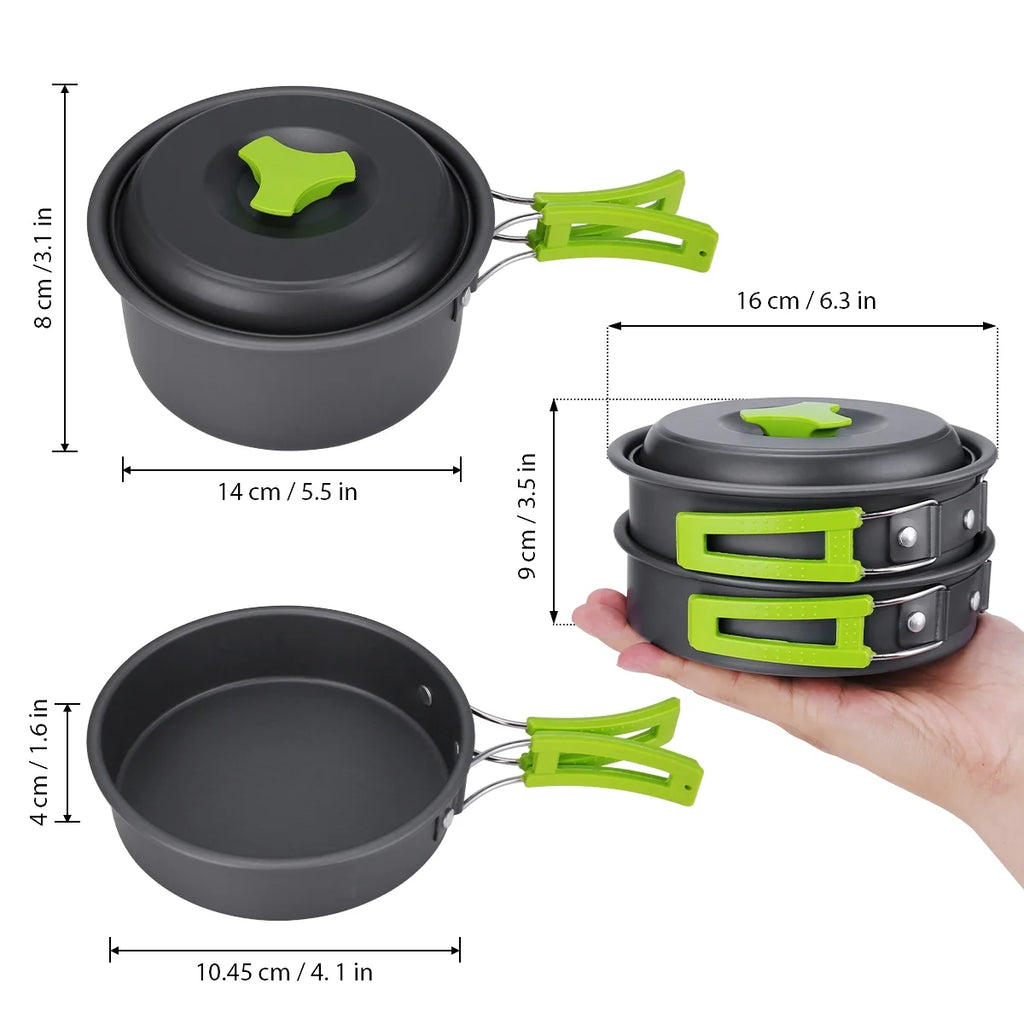 15 Pcs Non Stick Camping Cookware Set C60138