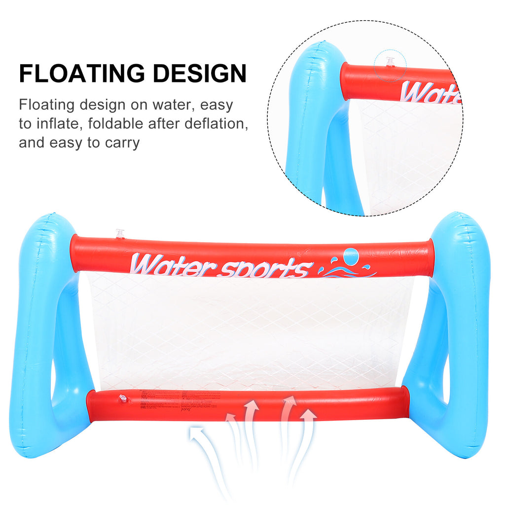 Inflatable Pool Float Set with Volleyball Net and Volleyballs Z394301