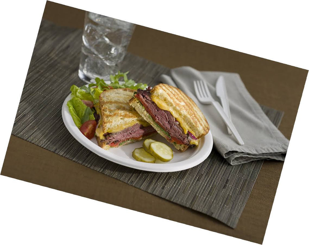 500-Count 9-Inch Compostable Sugar Cane Fiber Plate T4936