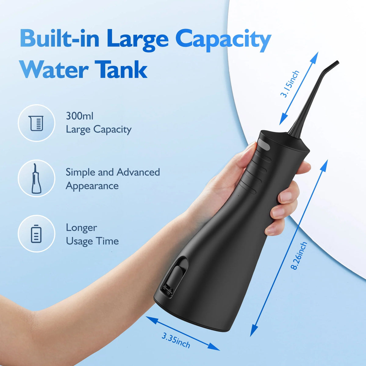 Cordless Water Flosser 300ML Rechargeable Oral Irrigator 5 Jet Tips L87823
