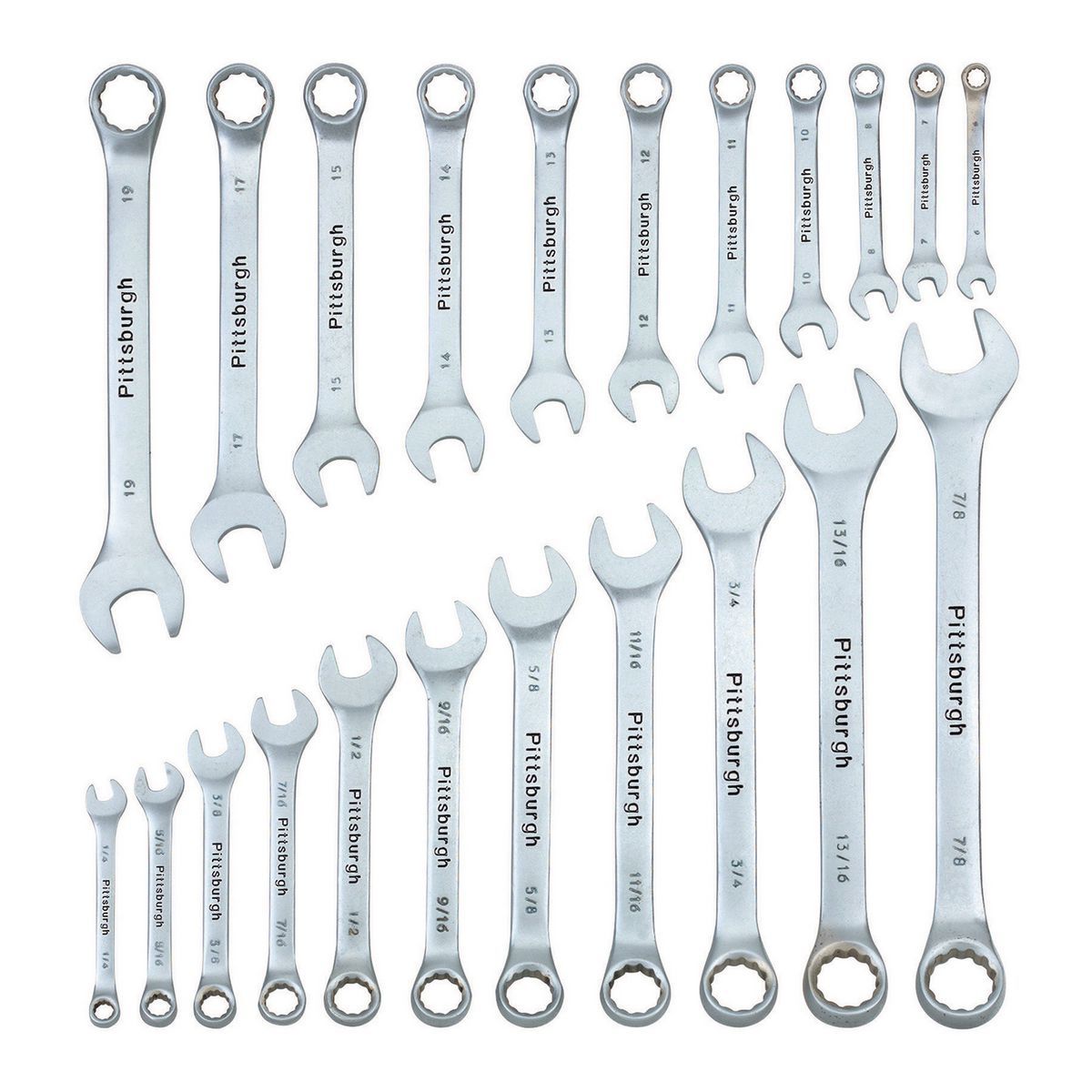 Fully Polished SAE and Metric Combination Wrench Set, 22 Piece N569669