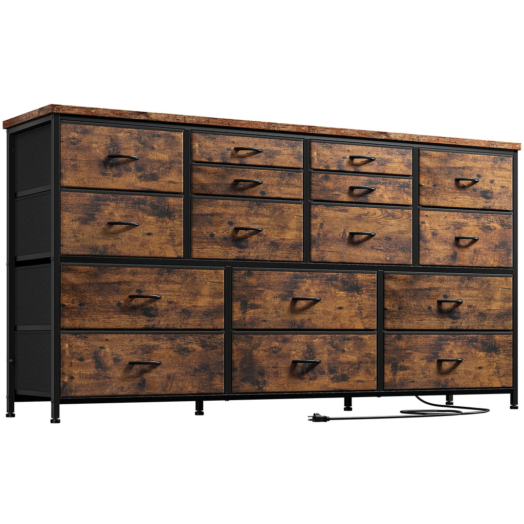 White 16 Drawer Dresser with Power Outlet O569549
