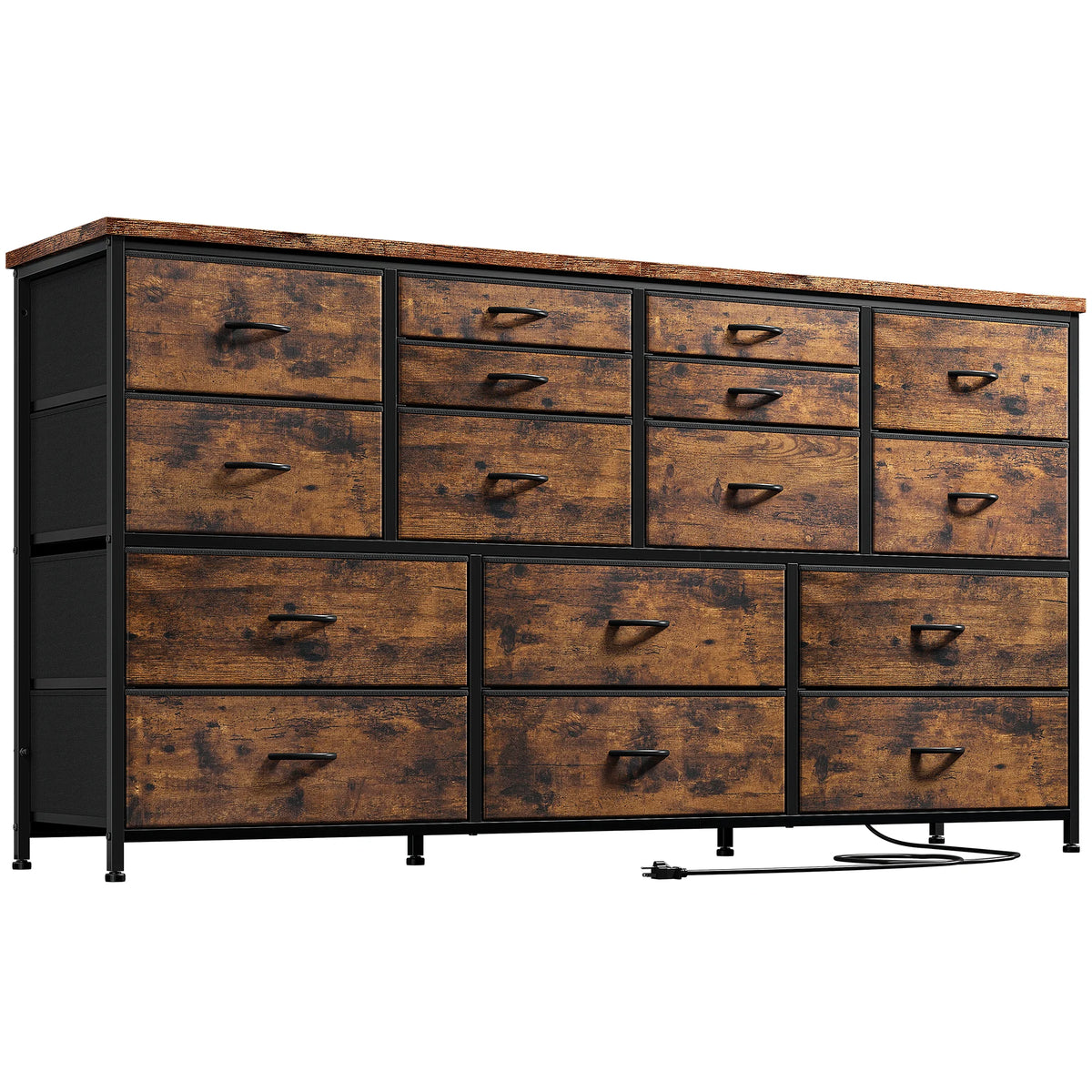 White 16 Drawer Dresser with Power Outlet O569549