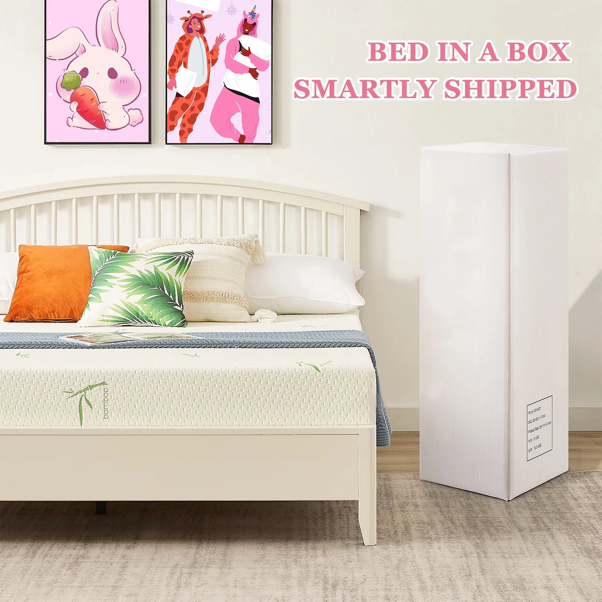 8 Inch Green Tea Gel Memory Foam Queen Mattress N732839