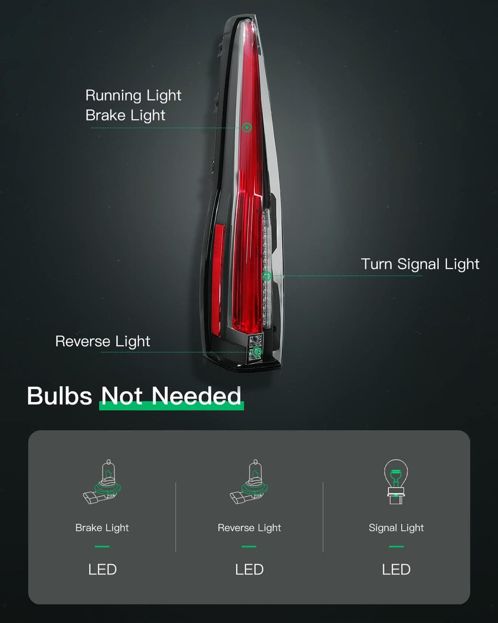 Tail Light Assembly Black Housing Red/Clear Lens V176