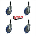 Blue Polyurethane Swivel Casters with Expanding Stem, Set of 4 L362863