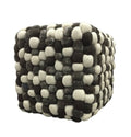 Grey Dark Handmade Woolen Pouf Z3423