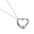 Open Heart Necklace 925 Silver Pink Sapphire W636