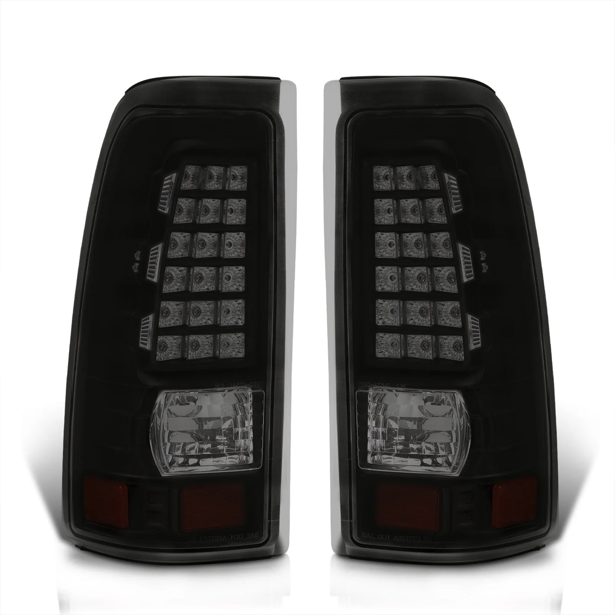 Smoked Lens Black Housing LED Tail Lights Pair B217