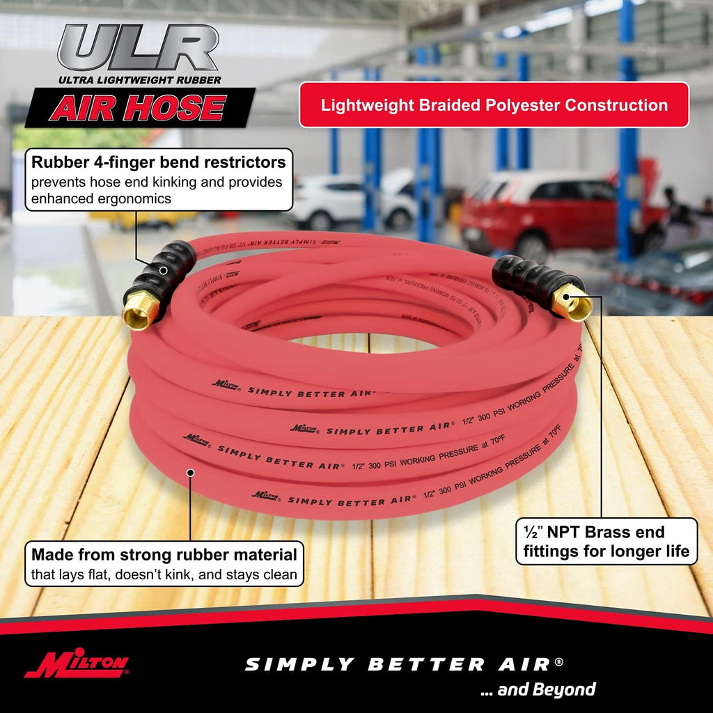 50 ft. x 1/2 ID Ultra Lightweight Rubber Air Hose S2629
