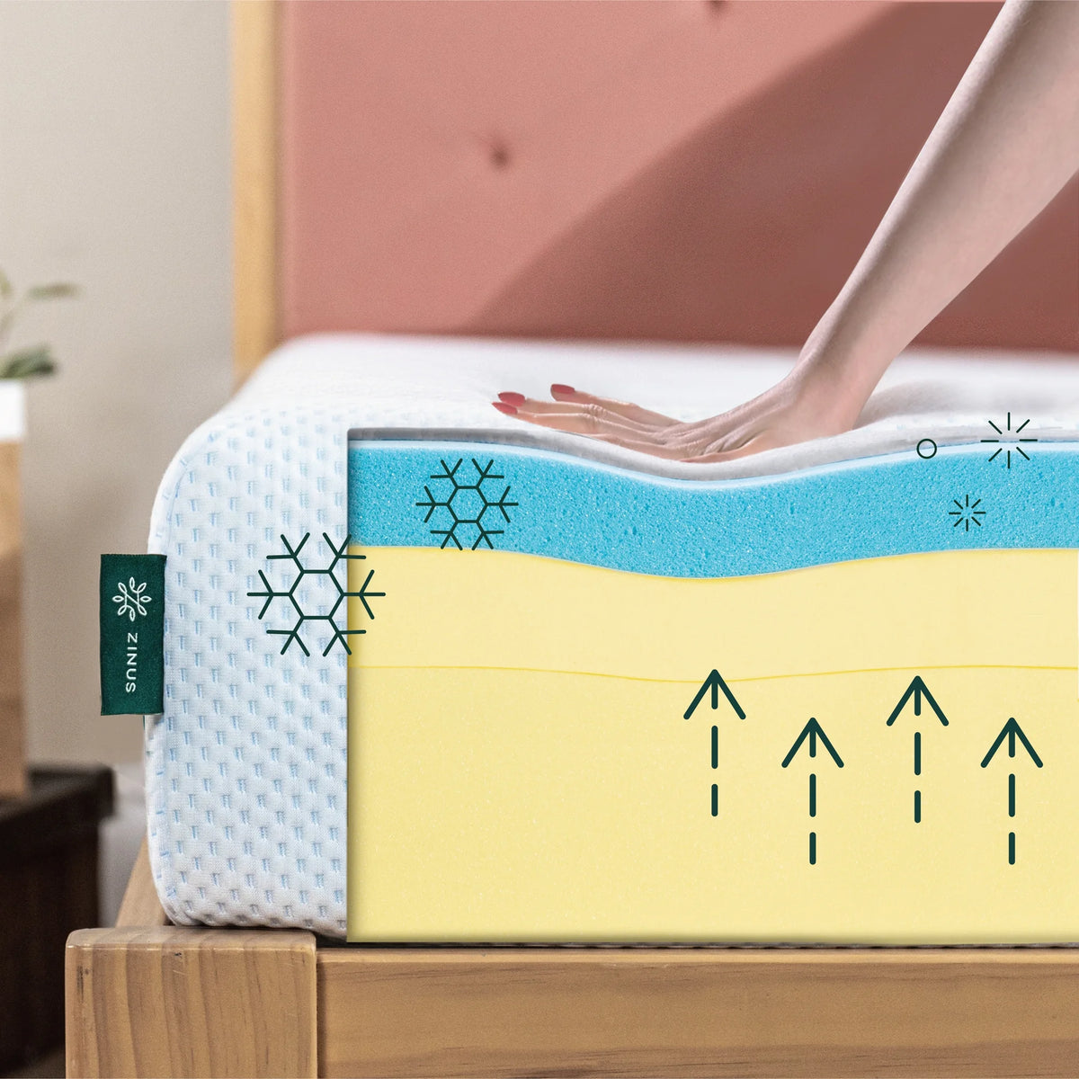 12 Green Tea Cooling Gel Memory Foam Mattress O936