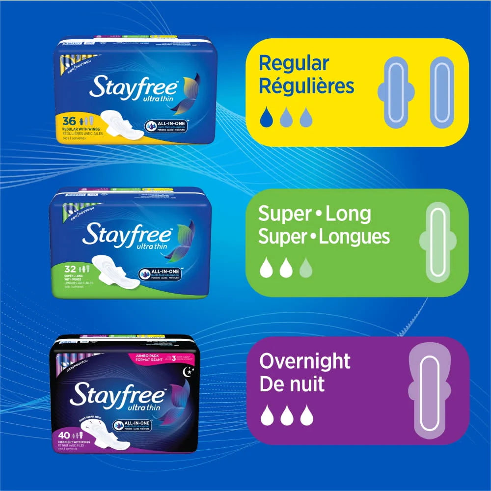 Ultra Thin Overnight Pads With Wings, 40 Ct Y27925