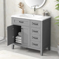 36" Grey Bathroom Vanity with Sink Combo V975