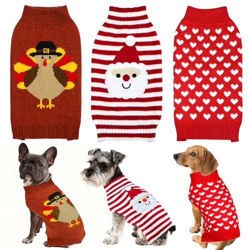 3 Pack Dog Christmas Sweater W2967