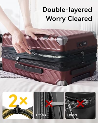 Polycarbonate Expandable Hard Shell Spinner Luggage Charcoal Metallic D2954