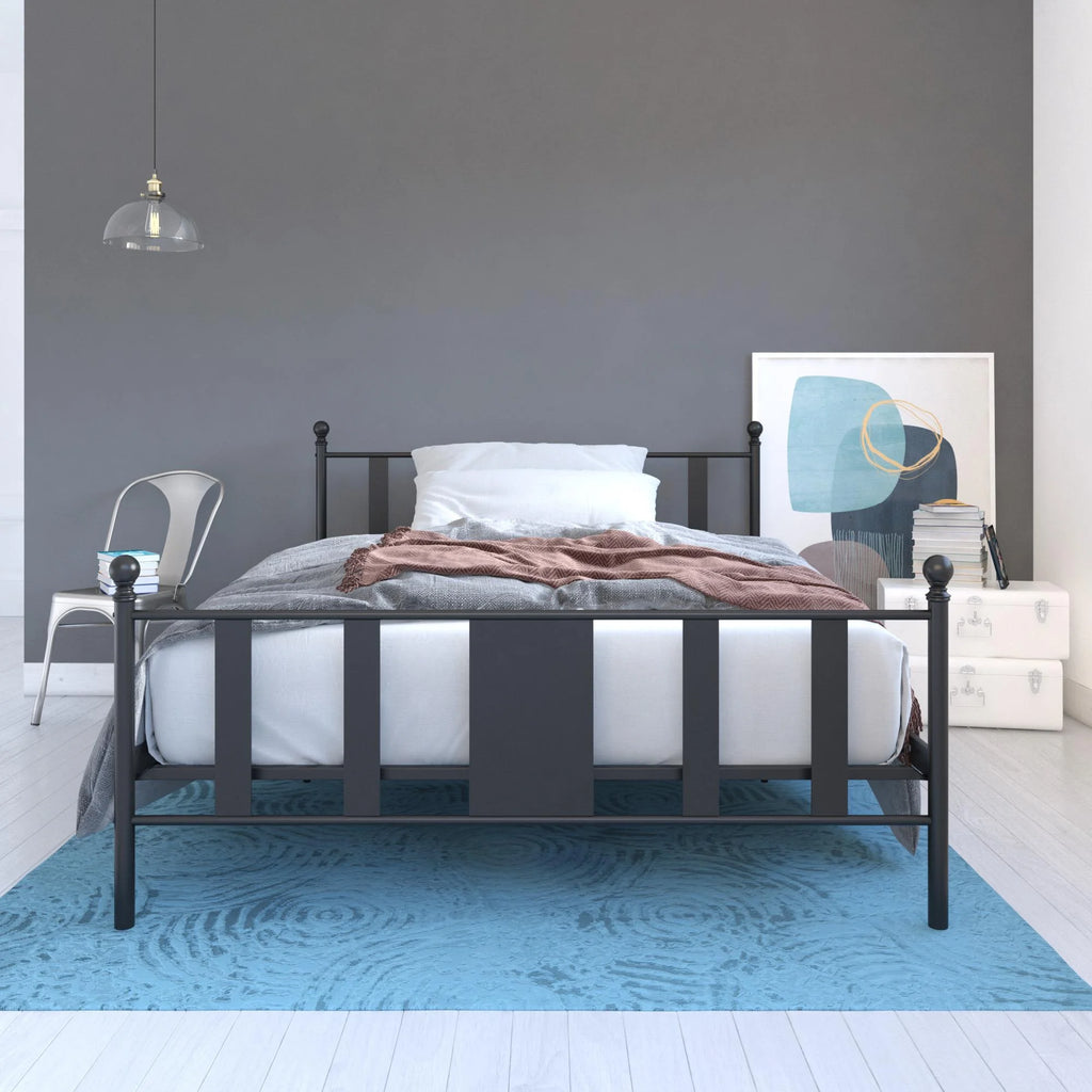 Queen Black Metal Platform Bed N4514