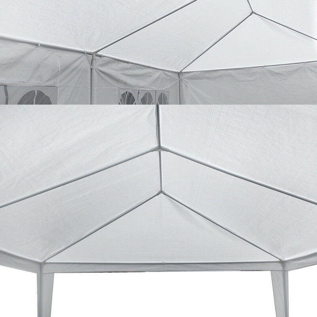 White Outdoor Gazebo Canopy Tent with 8 Removable Walls C52509
