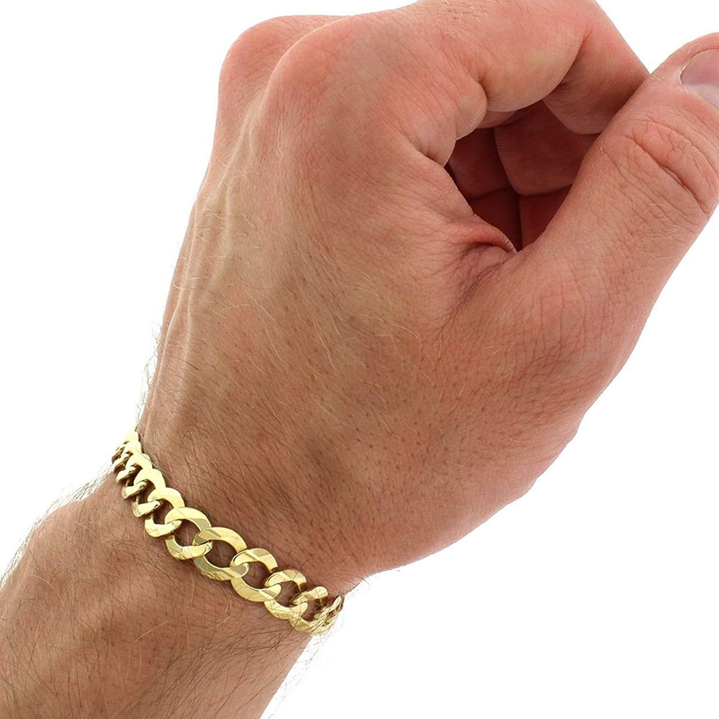 10K Yellow Gold 8MM Solid Cuban Link Bracelet Chain 8.5" - 9" S919