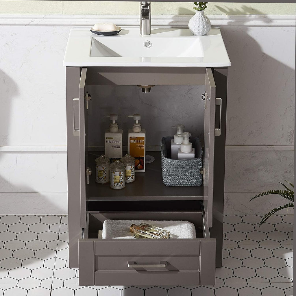 Grey 24 Inch Bathroom Vanity with Sink Q782683