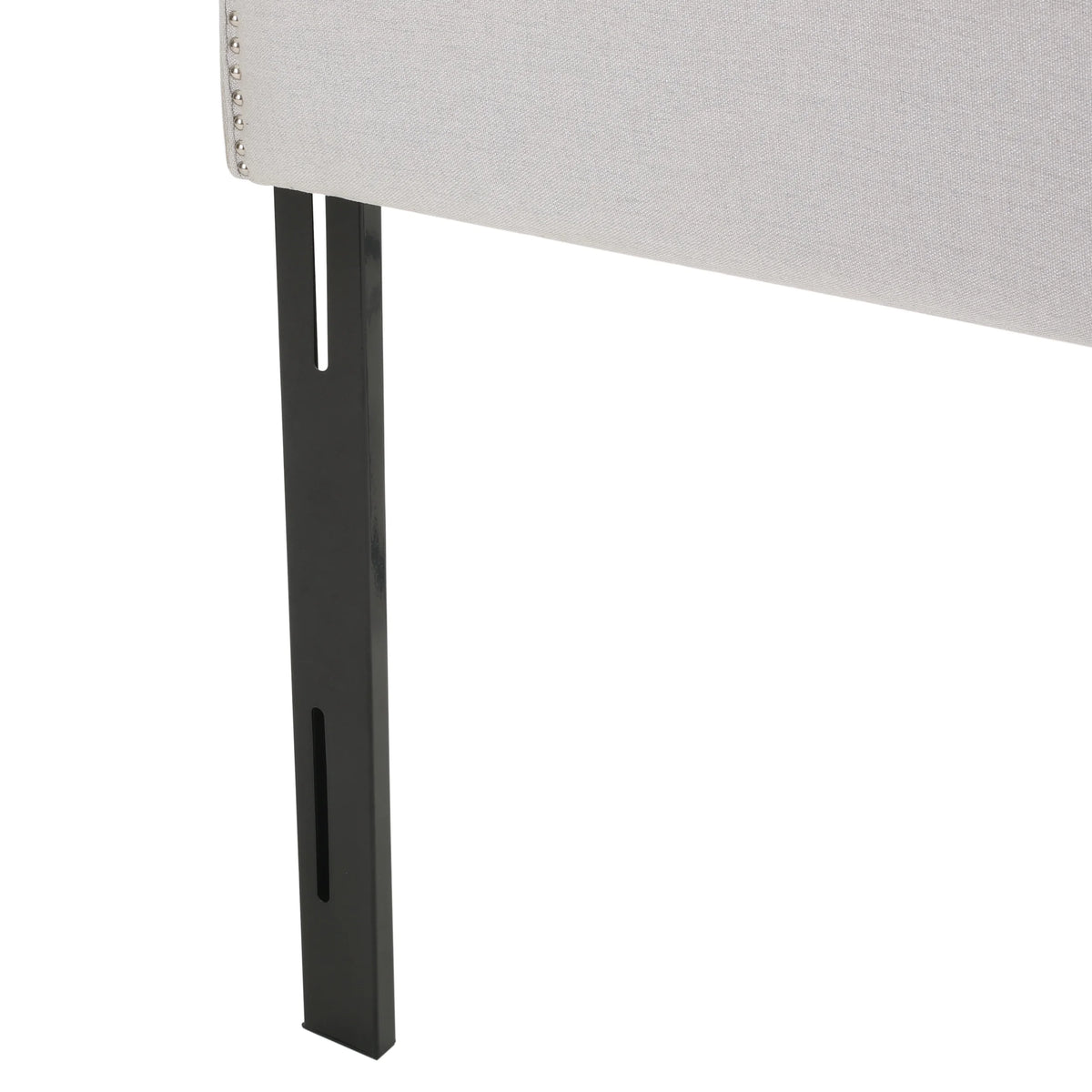 Light Gray Fabric Full/Queen Headboard with Nailhead Trim R34790