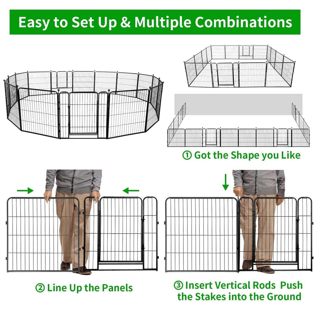 Heavy Duty Anti-Rust Dog Playpen with Doors S989930
