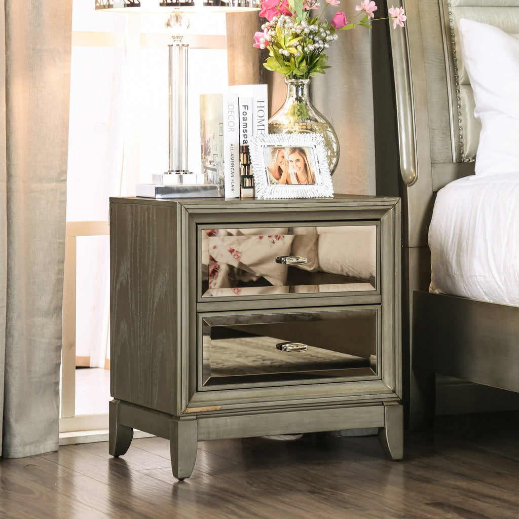 Silver-Tinted Nightstand O3360