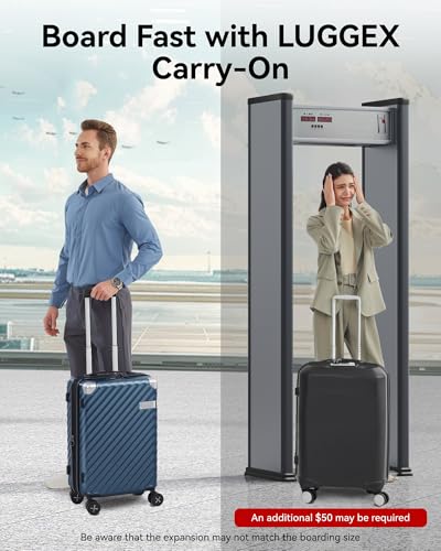 Polycarbonate Expandable Hard Shell Spinner Luggage Charcoal Metallic D2954