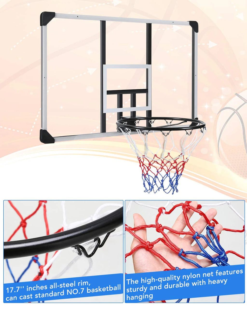 44 Basketball Backboard and Rim Combo R132810