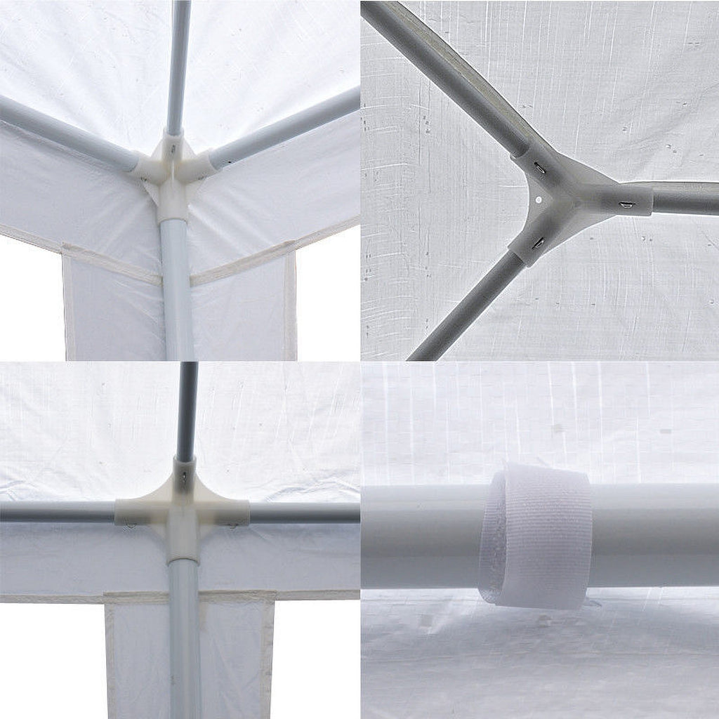 White Outdoor Gazebo Canopy Tent with 8 Removable Walls C52509