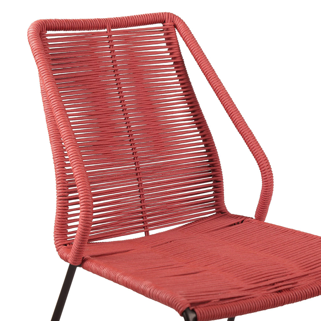 Red Set of 2 Stackable Steel Outdoor Dining Chair T2045