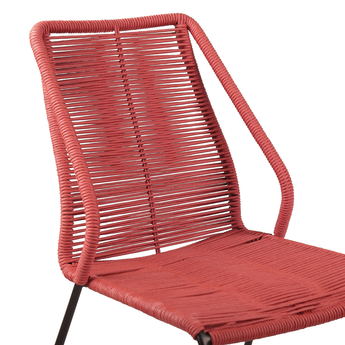 Red Set of 2 Stackable Steel Outdoor Dining Chair T2045